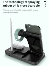 Load image into Gallery viewer, 15W Fast Charge 4 In 1 QI Wireless Charger Dock Station - Black_1