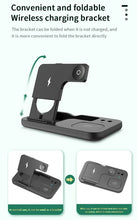 Load image into Gallery viewer, 15W Fast Charge 4 In 1 QI Wireless Charger Dock Station - Black_2