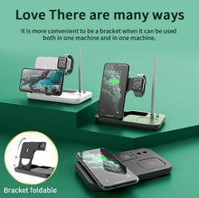 Load image into Gallery viewer, 15W Fast Charge 4 In 1 QI Wireless Charger Dock Station - Black_3