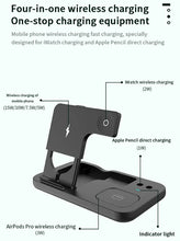Load image into Gallery viewer, 15W Fast Charge 4 In 1 QI Wireless Charger Dock Station - Black_4