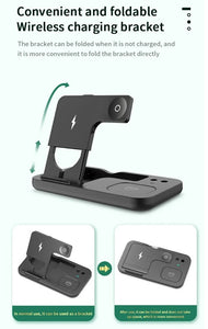 15W Fast Charge 4 In 1 QI Wireless Charger Dock Station - Black_2
