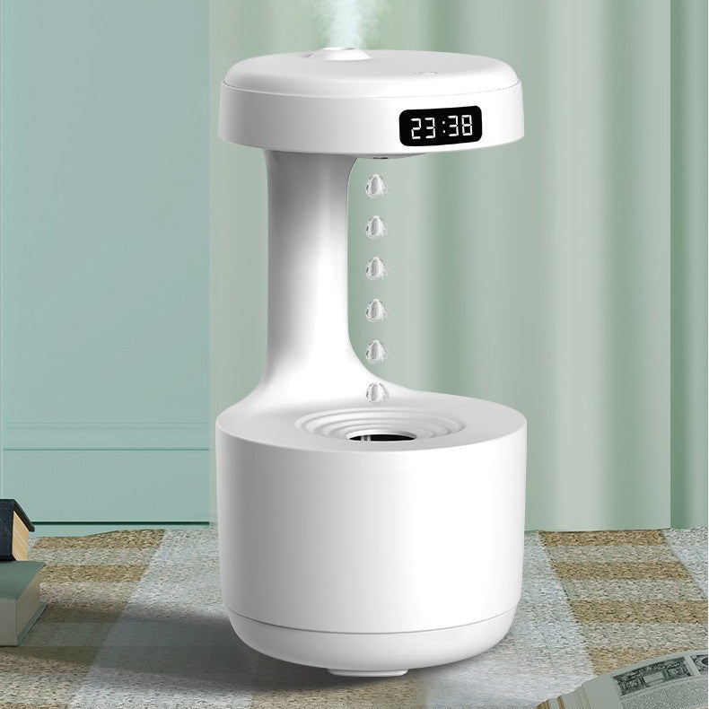Water Drop Backflow Anti gravity Humidifier LED Time Display_0