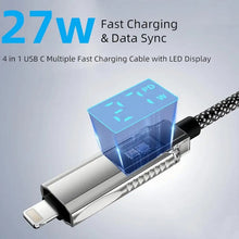 Load image into Gallery viewer, 4 in 1 LED Display Multi Charger Cable - Dual USB C/USB A/Lightning Fast Charging Cable - 65W_5
